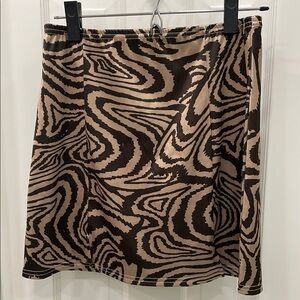 Urban Outfitters Cream Brown Y2K Mini Skirt Size M